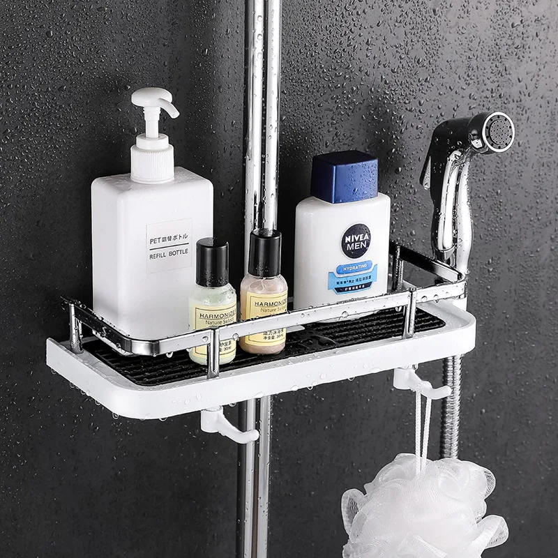 High quality adjustable caddy hanging bathroom wall corner racks and shelves shower organizer storage