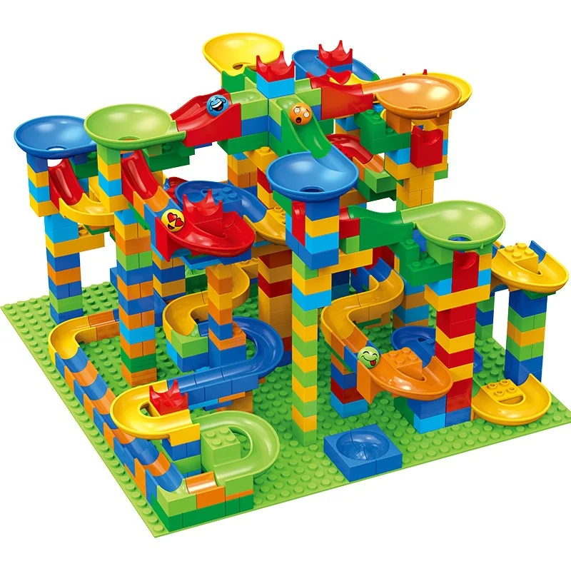 168pcs Race Run Block Variety Slide Track Building Blocks Funnel Slide early education small particle blocks toys set