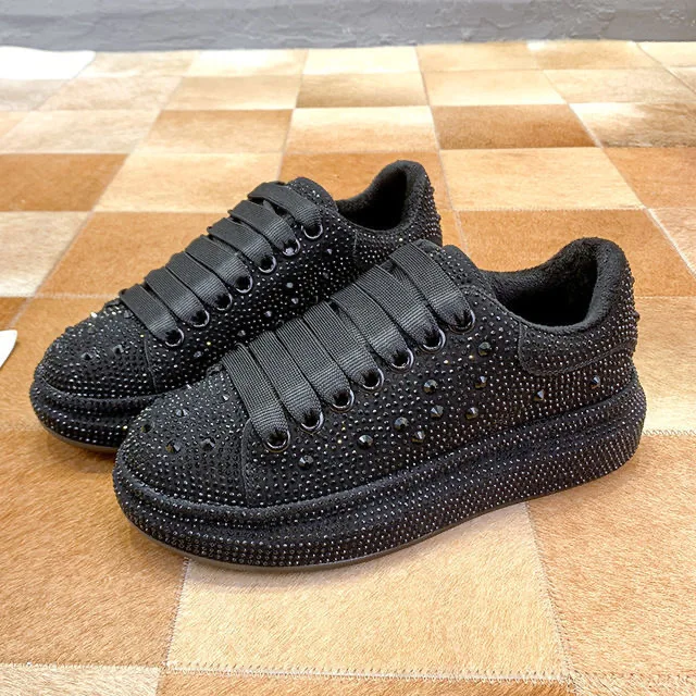 Popular spring new rhinestone platform sports casual shoes for women new styles