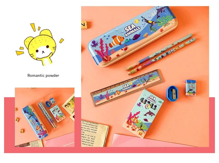 Cute China Wholesale Office Stationery Kit Items List Custom Children Back To School Stationery Set Products Supplies For Kids