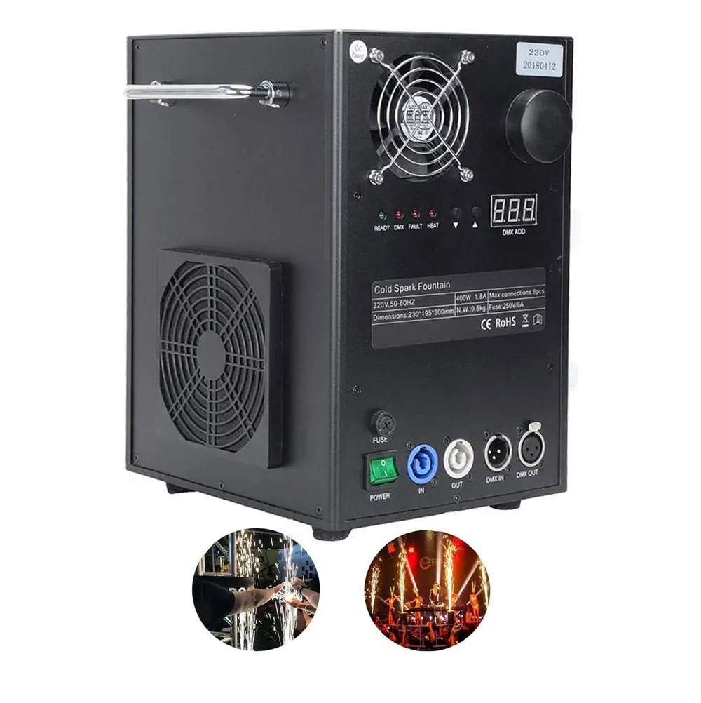 600W Mini Fireworks Machine Cold Fountain Spark Machine,Firework Effect Machines with Remote Control ,2-5M