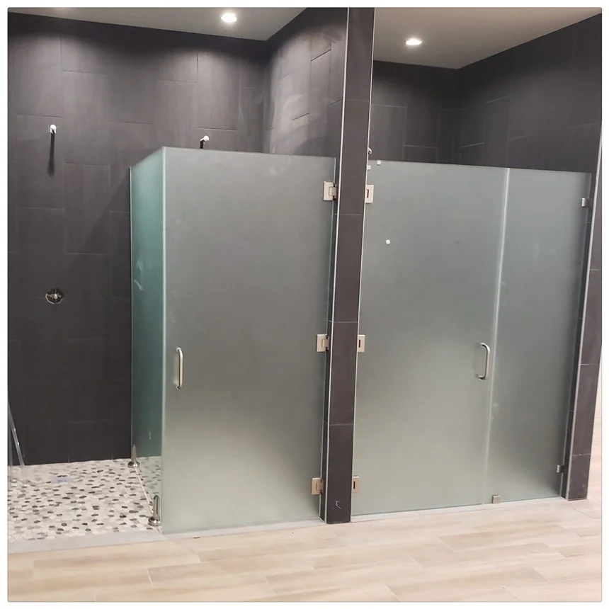 4mm 6mm 8mm 10mm Acid Etched Toughened Glass Panel Price For Shower Partition Door