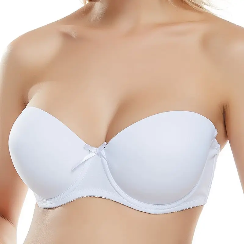 
2021 spring summer half cup Silicone anti-slip strip design D cup push up strapless seamless tube bra 