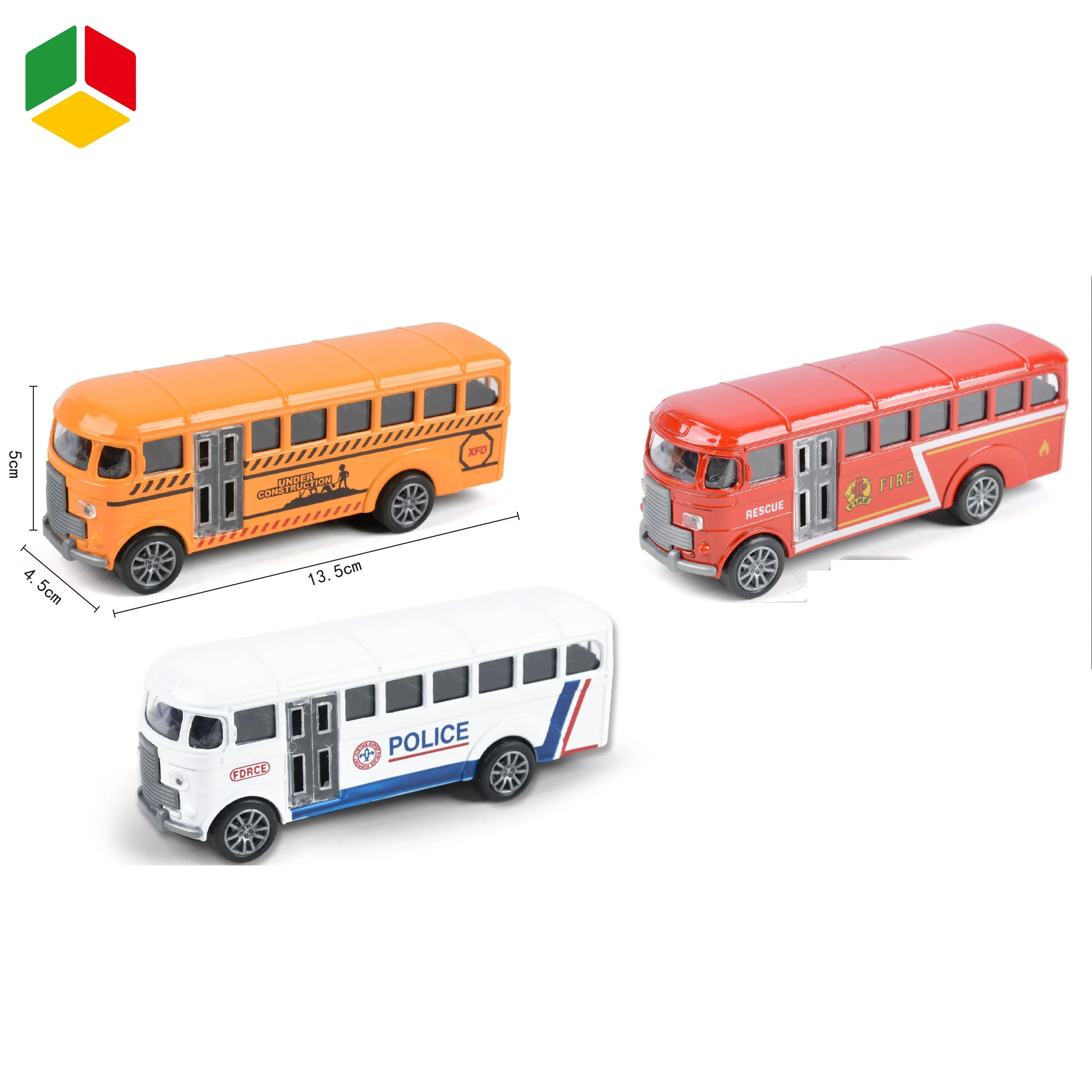 Pull Back Alloy Metal School Bus Diecast Metal Car Toys Set For Kids