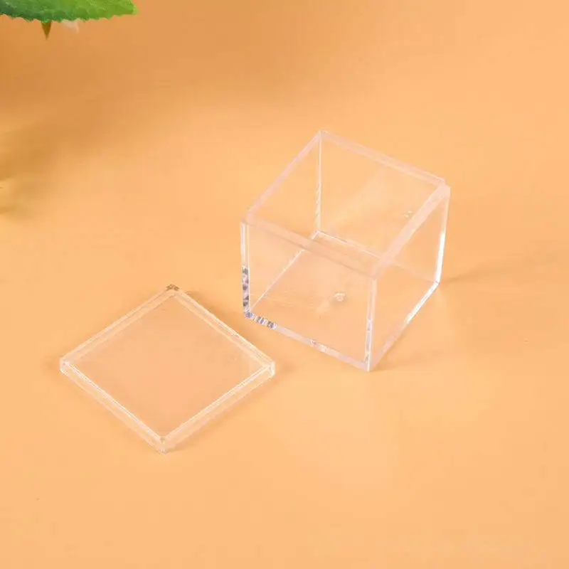 Hot sale Plastic Small Food Grade Candy Box Clear Acrylic Cube Wedding Sugar Favor Box 2x2x2 inch