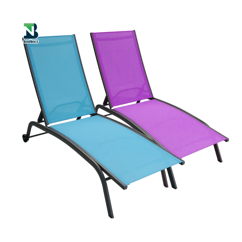 INSTNCT wholesale Best seller in Europe Outdoor Lightweight Lounger Chair Poolside Aluminium Sun lounger With Wheels