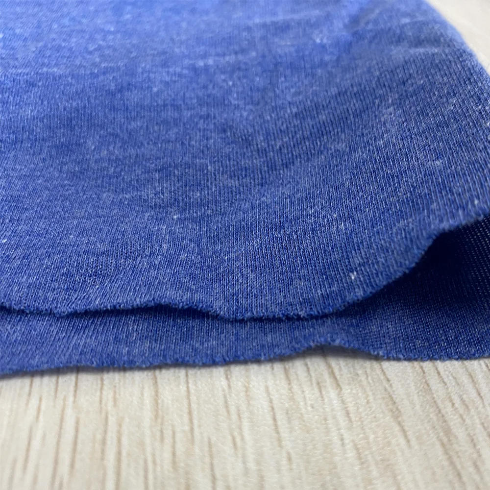 489 Knitted Interlock Wear Resistant Blue FR Viscose Aramid Fire Retardant Fabric For Clothing
