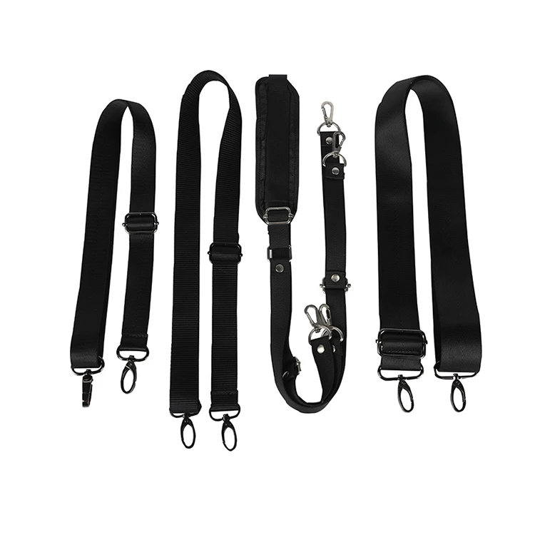 Custom Durable Backpack Strap Black Replaceable Adjustable Nylon Shoulder Bags Strap