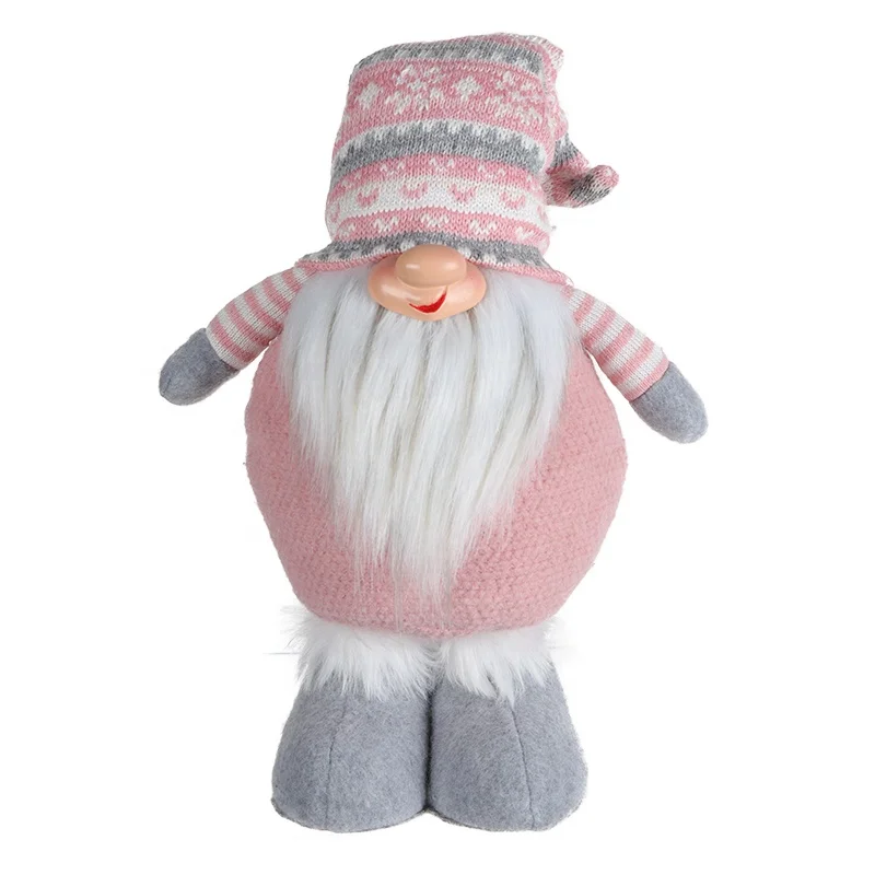 New trend pink color 12 inch standing gnome nordic gonk plush elf dwarf scandinavian christmas ornament santa