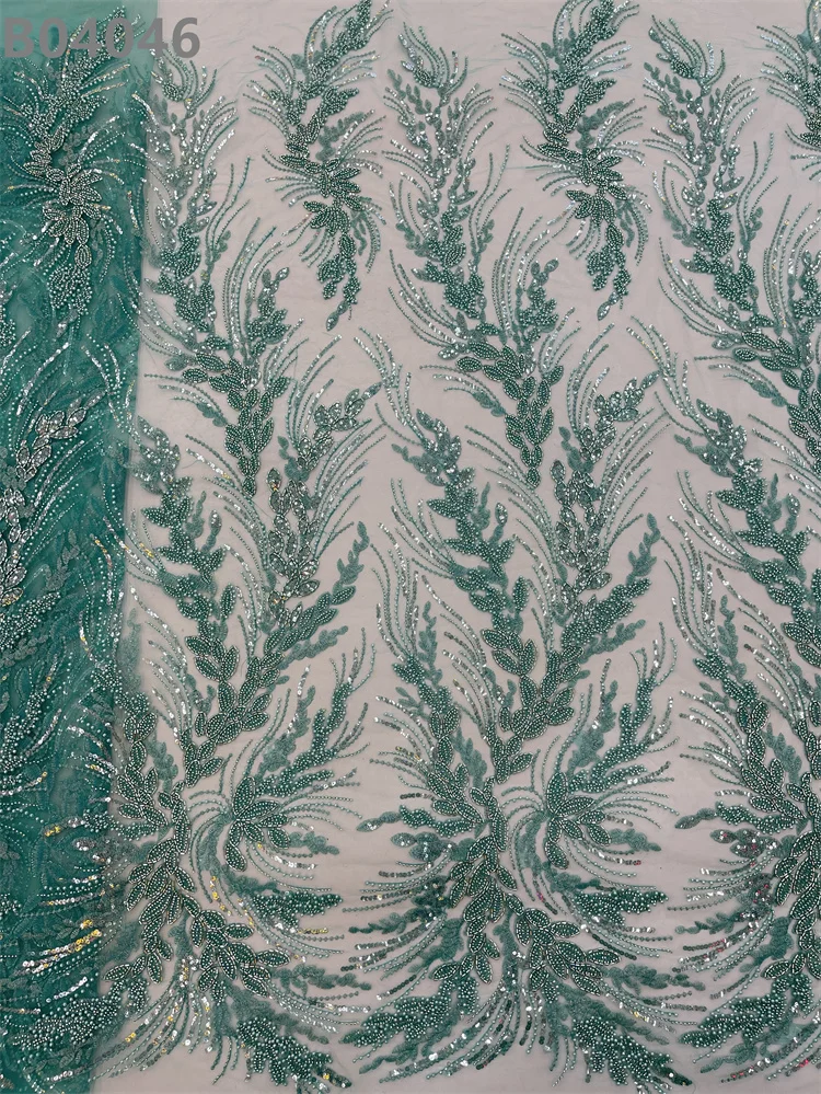 Hottest Luxury Beaded Lace Fabric With Sequin Embroidery Guipure Lace Fabrics For Dress