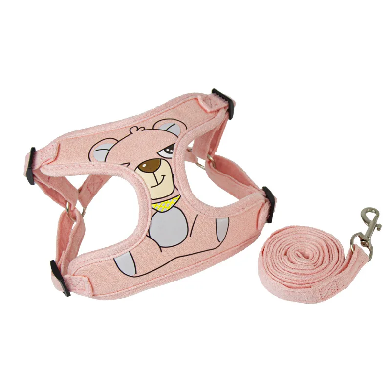 Manufacturers Wholesale Pet Chest Strap Suede Small And Medium-Sized Dog Vest Type Leather Dog Leash