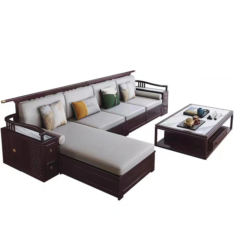 Modern Style Design Sense Simple Fabric Soft Modern Wooden Sofa Living Room Furniture Home Furniture Double Sofa