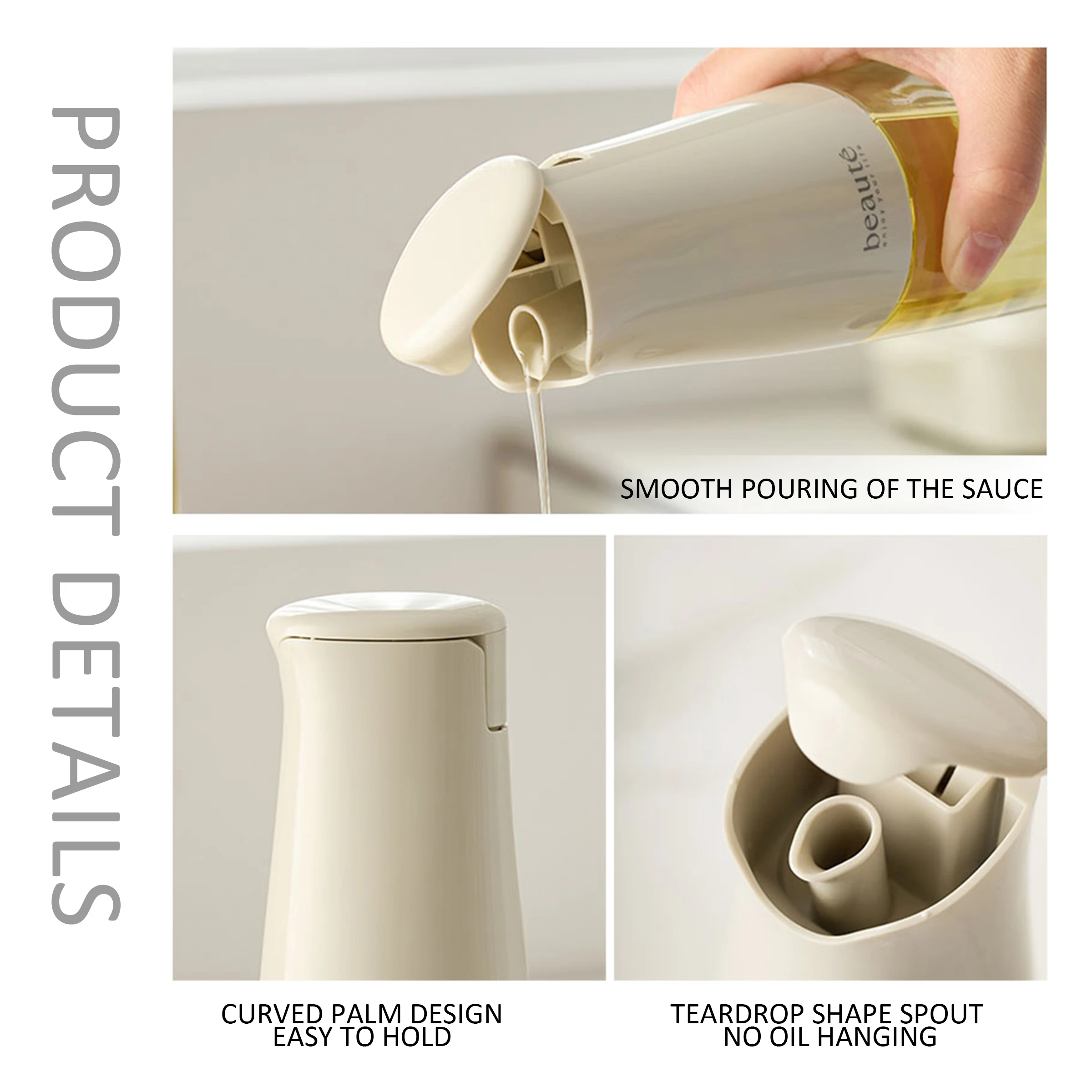 Горячее использование для домашнего использования автоматическое открытие и закрытие гравитационный стеклянный масляный горшок с крышкой бутылка приправы уксуса масла