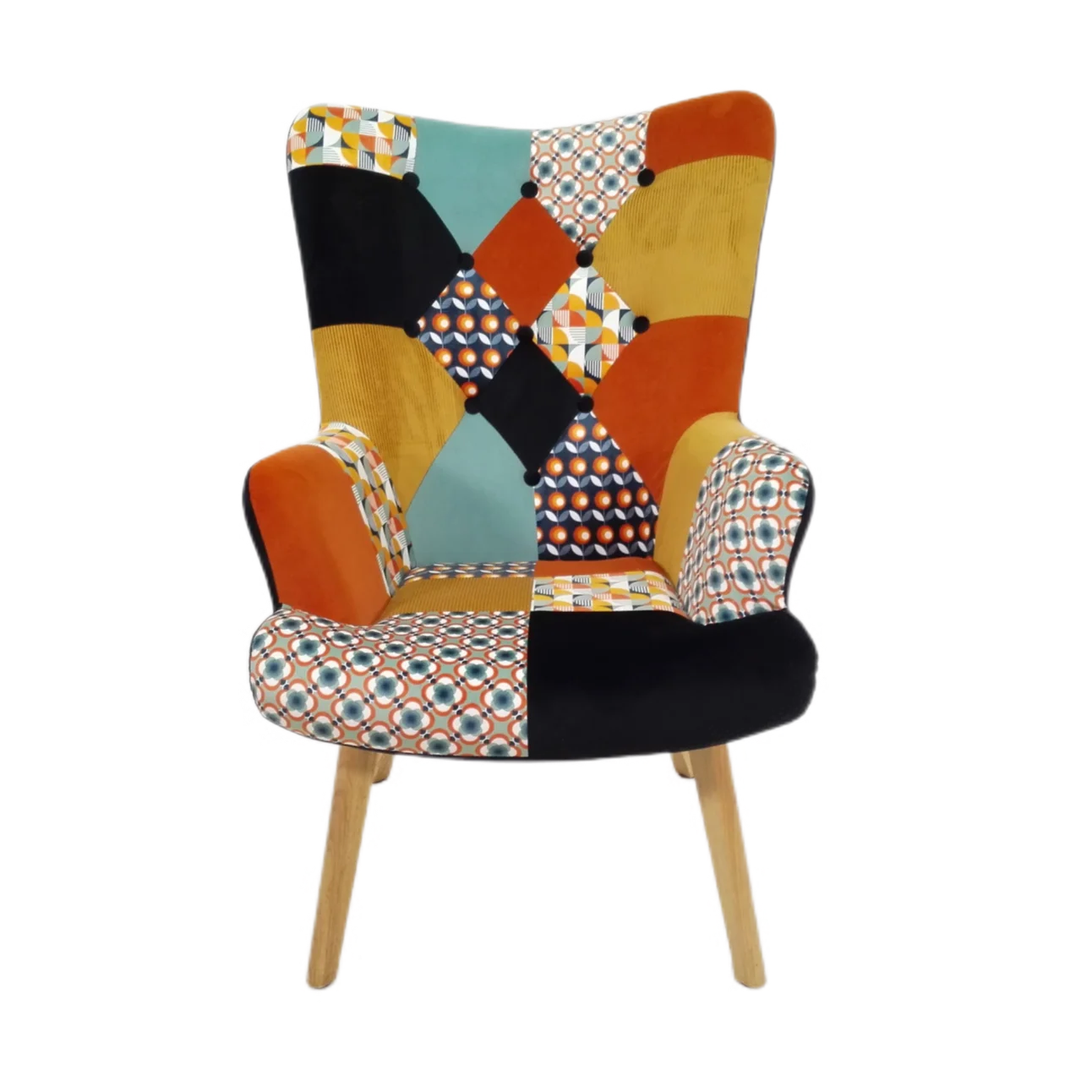 Оптовая продажа комнатный винтажный стул одиночная мебель роскошный лоскутный