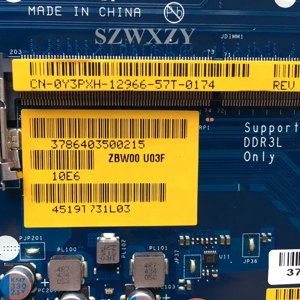 Для DELL 15R 3531 Материнская плата ноутбука ZBW00 LA-B481P CN-0Y3PXH 0Y3PXH N3530 процессор DDR3L