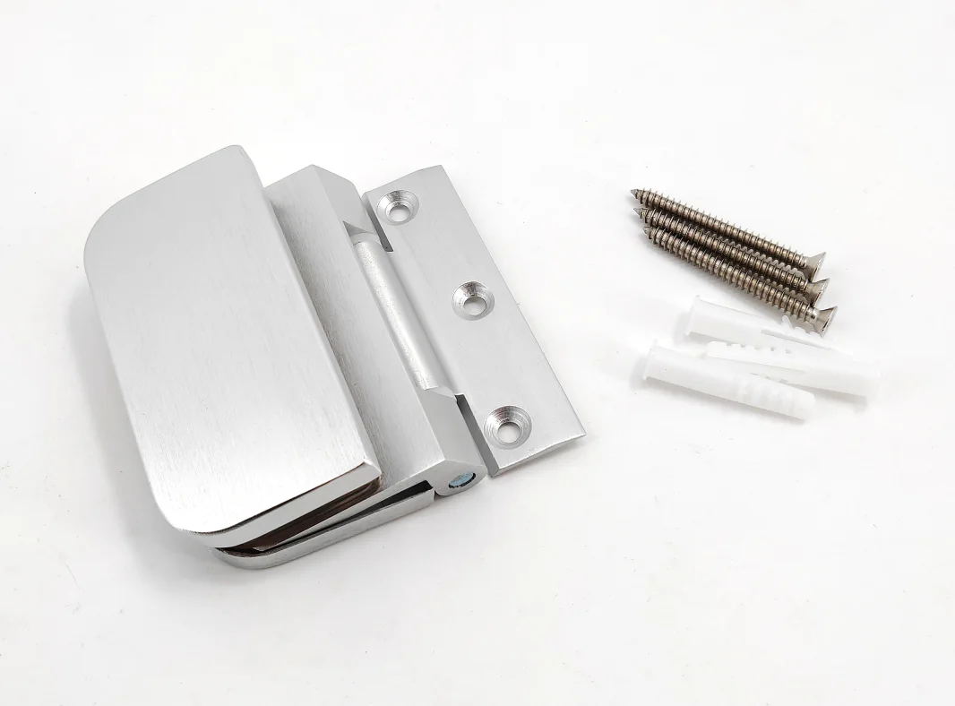 Factory Aluminium Alloy Material Wall to Glass Shower Door Wall Mount Hinge Bathroom Sliding Glass Door Hinge Accessories