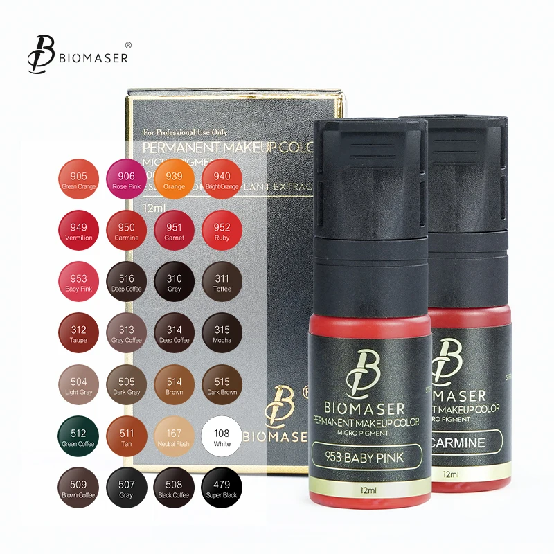 Biomaser permanent makeup pigment mircopigment for machine and micro blading Pigmentos De Maquillaje Permanente