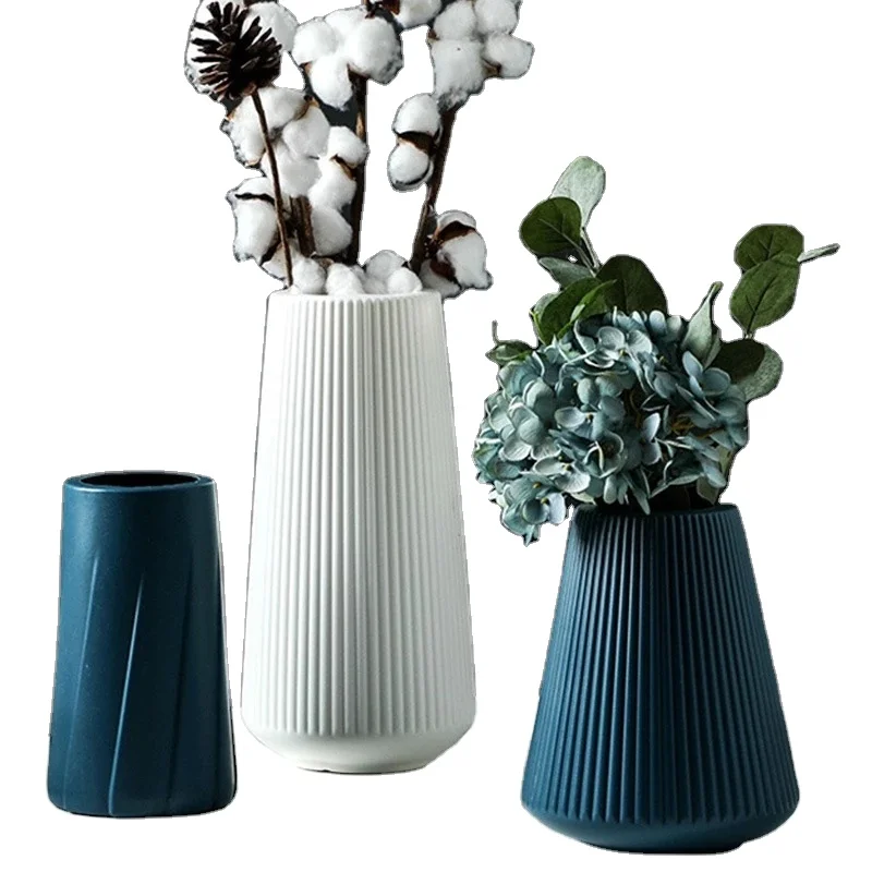Modern Living Room Ornaments Origami Vases for Flower Arrangements Home Decoration Plastic Vase