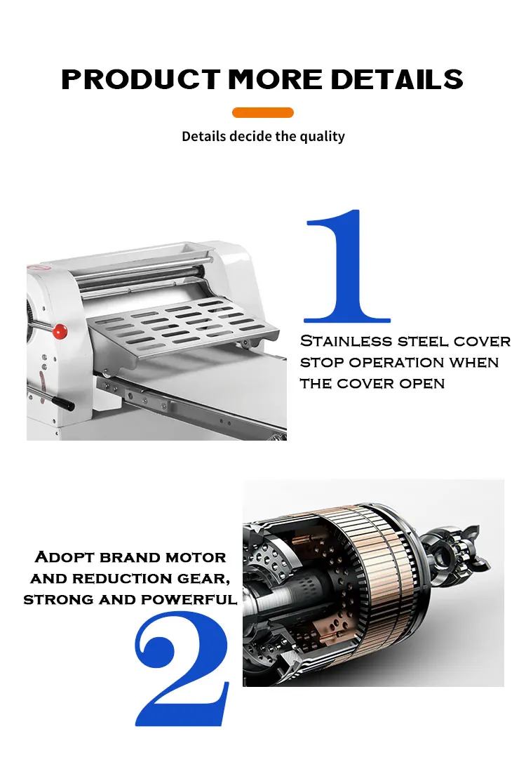 Bakery 400mm and 500mm Commercial Dough Sheeter Pizza Machine Dough Slicer