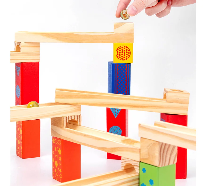 outdoor Nootropic parent-child wooden stacking tower Marbles building blocks tumbling tower games toys