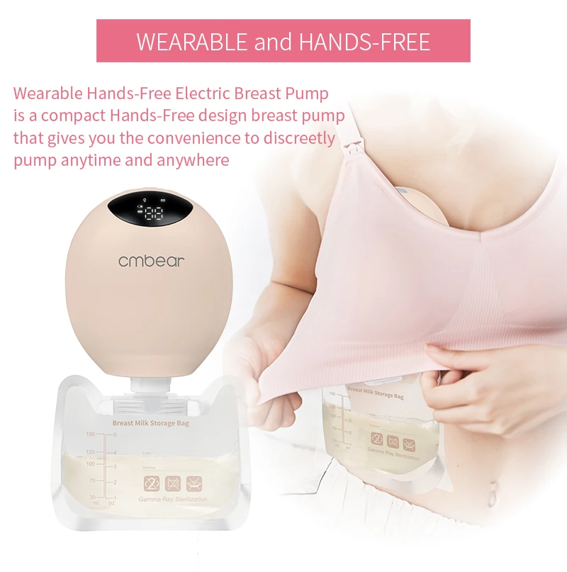 Hospital breast pump with feeding bottle and milk storage bag  wearable  breast pump 2024