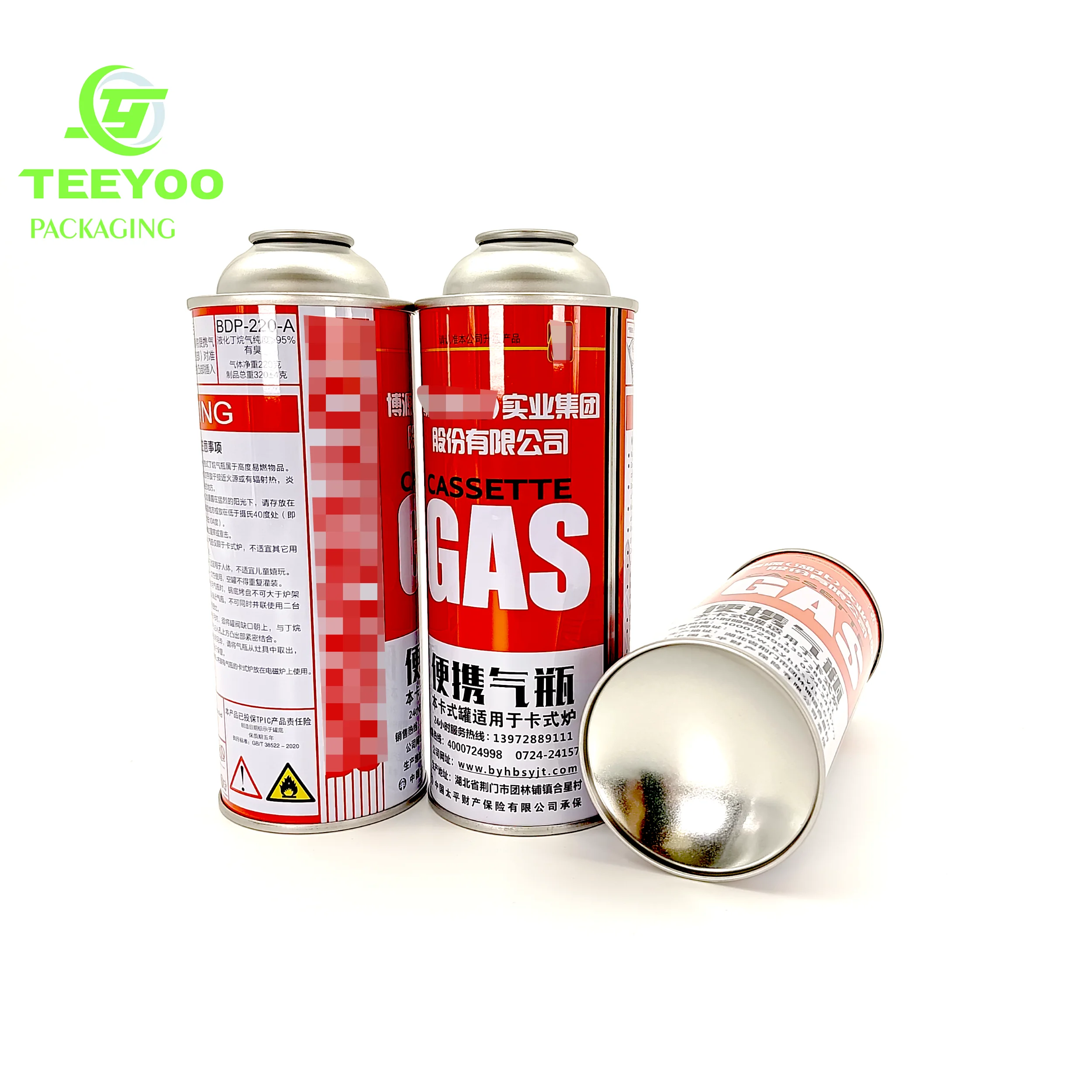 Teeyoo Butane Gas Can 100ml Tinplate Aerosol Can with Valve and Cap Metal Lighter Gas Cartridge 500ml Capacity for Paint Use