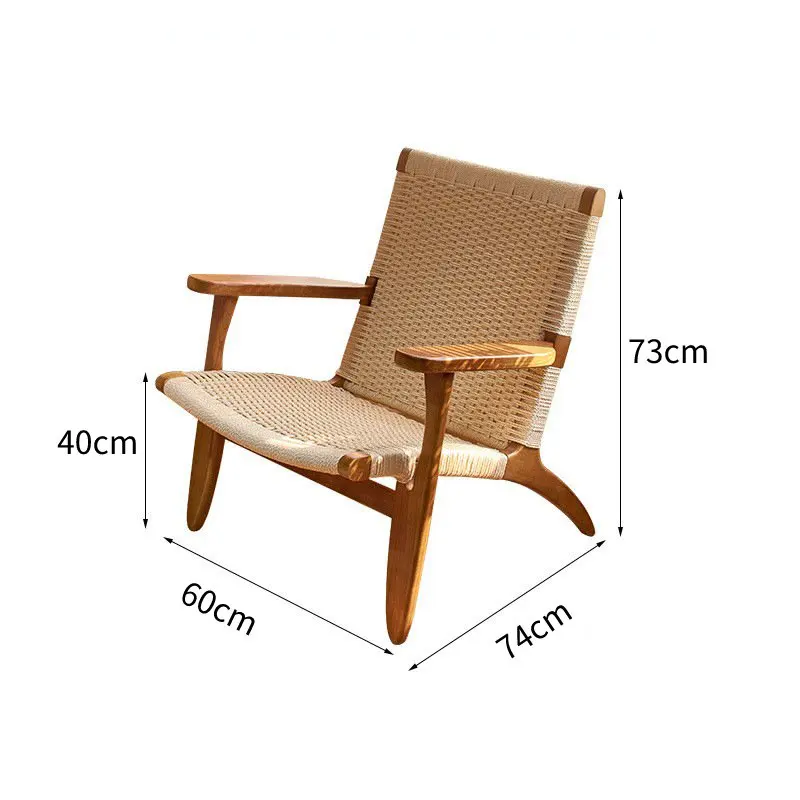 Designers all over the world pursue Nordic rattan saddle chair solid wood back lounge chair