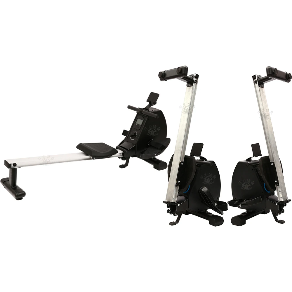 Douli home use 8-level tension resistance foldable cardio training magnetic rower machine with single aluminium alloy slide rail