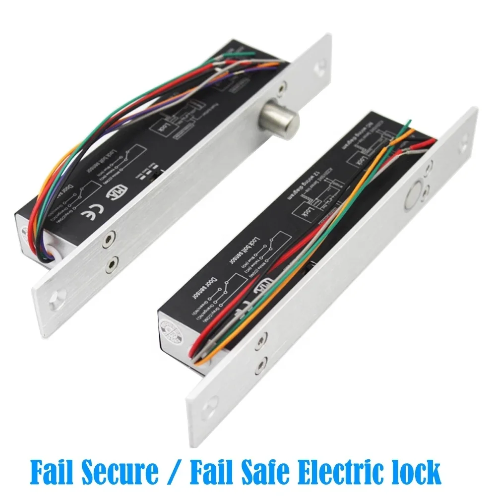 Fail Secure NO or Fail Safe NC Security Smart Heavy Duty Narrow Electric Solenoid Drop Dead Bolt Latch Door Lock 12V or 24V