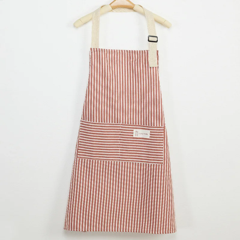 Custom Cooking Logo Waiter Apron Cotton  Linen Women Cotton Apron Customize Kitchen Apron With Logo