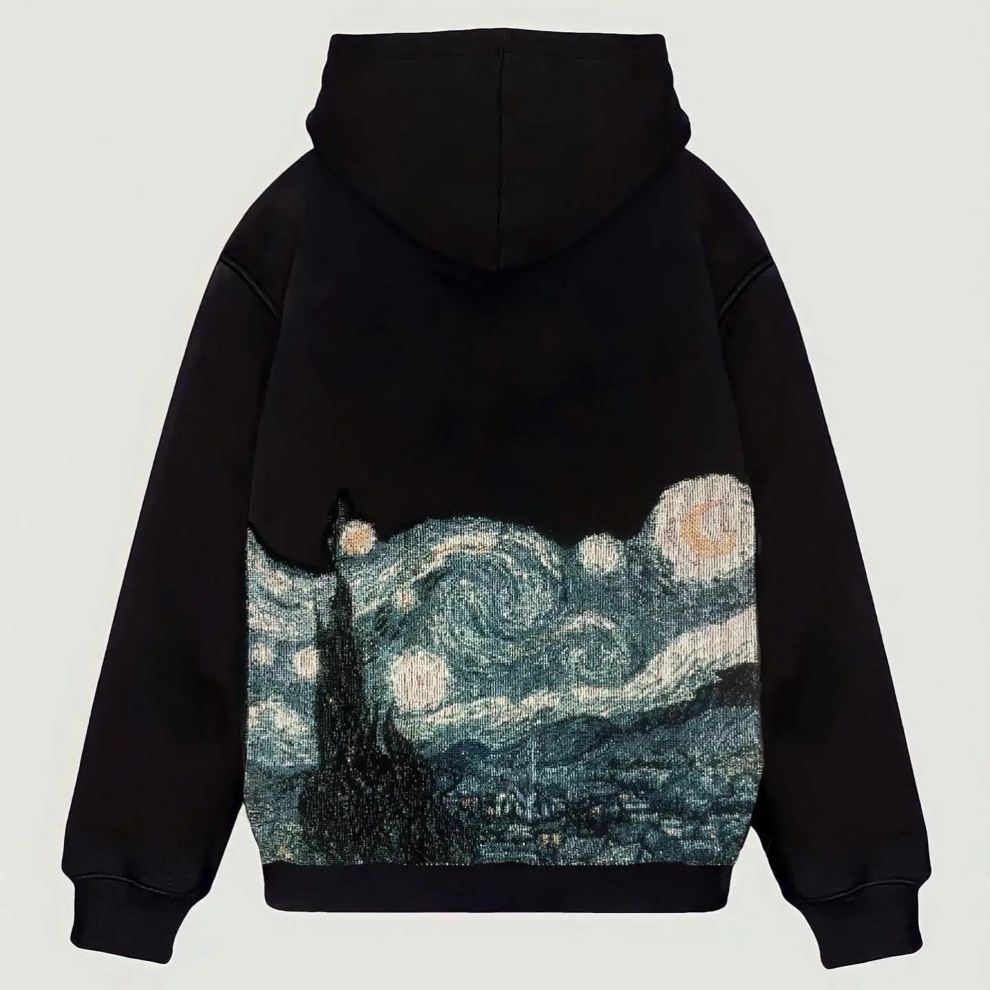Custom OEM Manufacturer Men Vintage Plus Size Own Oversized For Unisex Pullover Long Sleeve Woven Anime Tapestry Hoodie