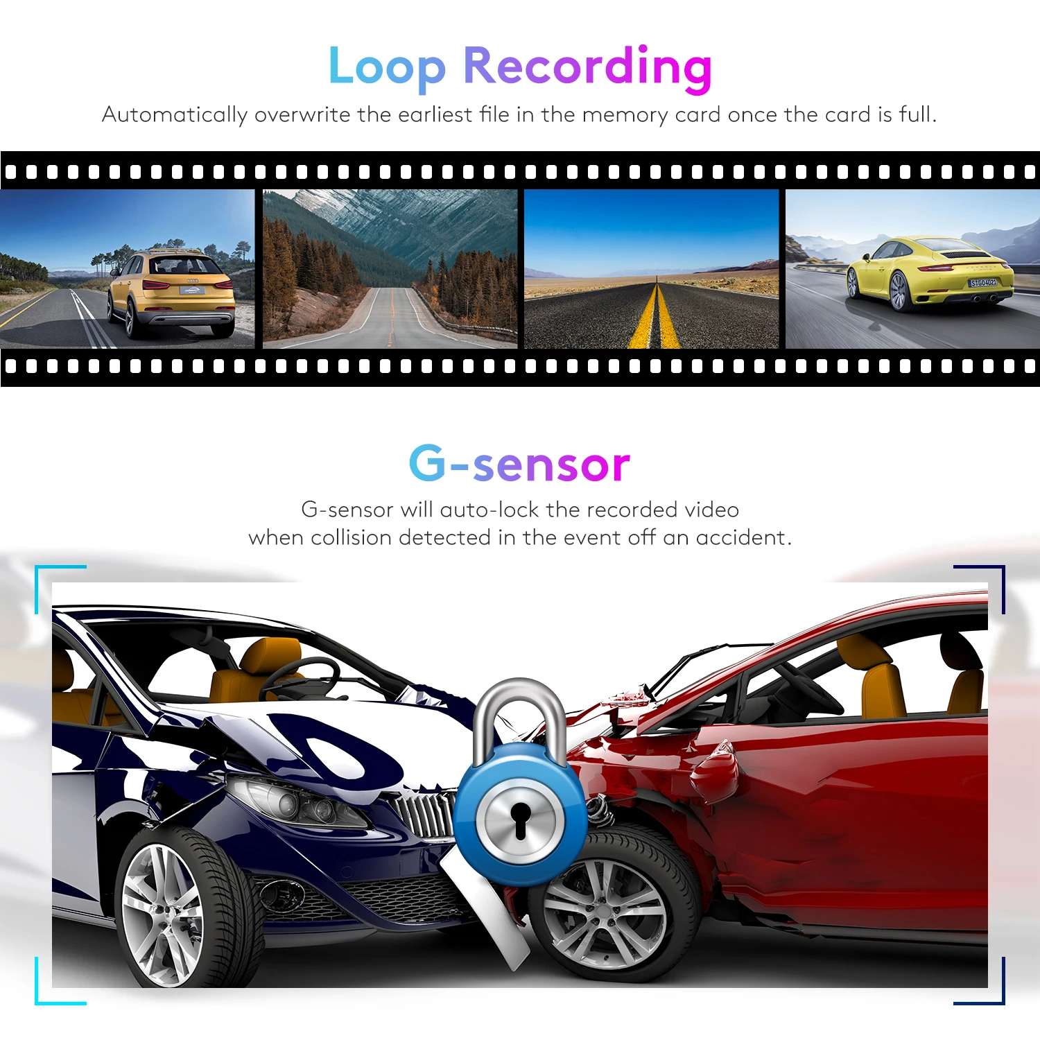 ThiEYE Car Camera CarView 2 Dual Lens Full HD 1080P Mirror Rearview 10 inch With Touch Screen Video Recorder Camcorder