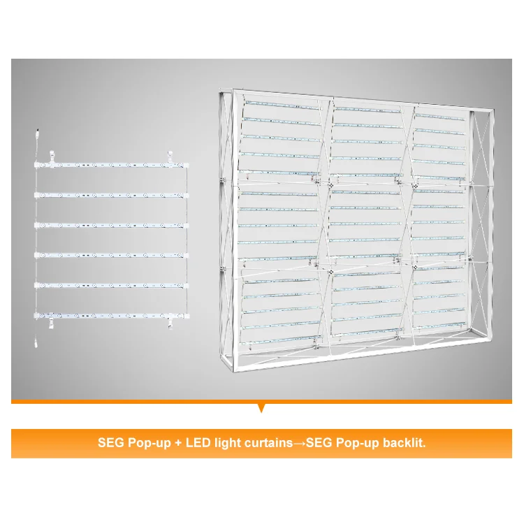 Foldable advertising trade show custom portable wall tension fabric backdrop display SEG pop up banner stand