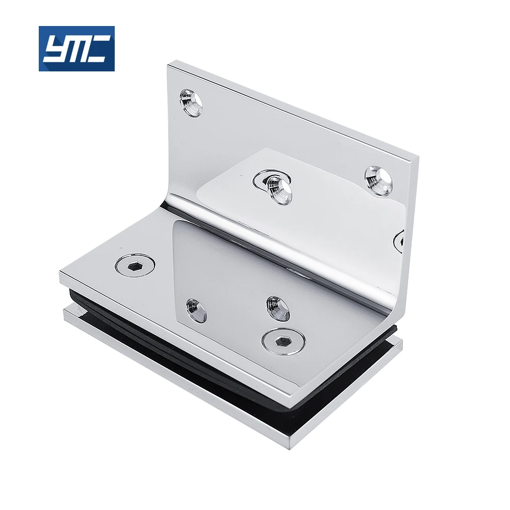 90 degree brass precision cast bottom plate shower door railing shelve glass suspend spigot hinge clamps