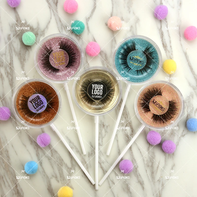 Lollipop Eyelash Storage cases Bow 1 Pair Of Eyelashes Packaging For 3D Mink False Eyelashes In Stock Wholesale Fast Shipping