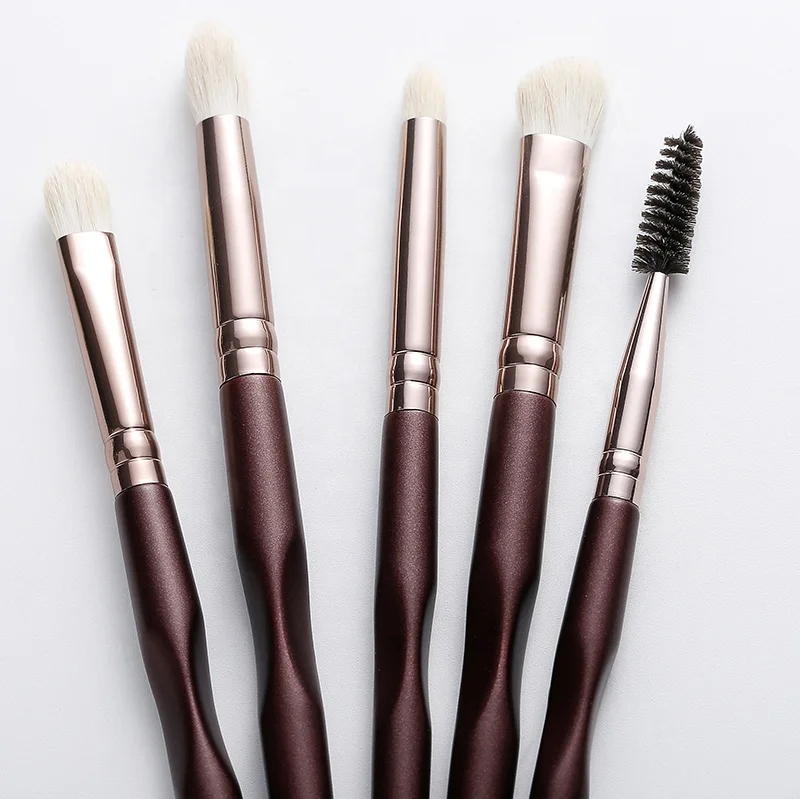 2021 New Lovely Professional and Portable Pony Hair Makeup Tools Eye Shadow Brush Travel Makeup Brush Set 5 Pcs