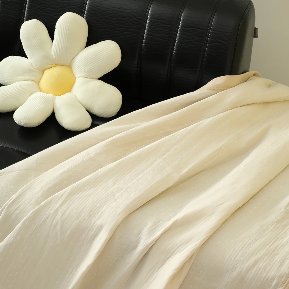 beige vertical stripe satin trim clementine twin size bed couch blanket fiesta cool cotton all season