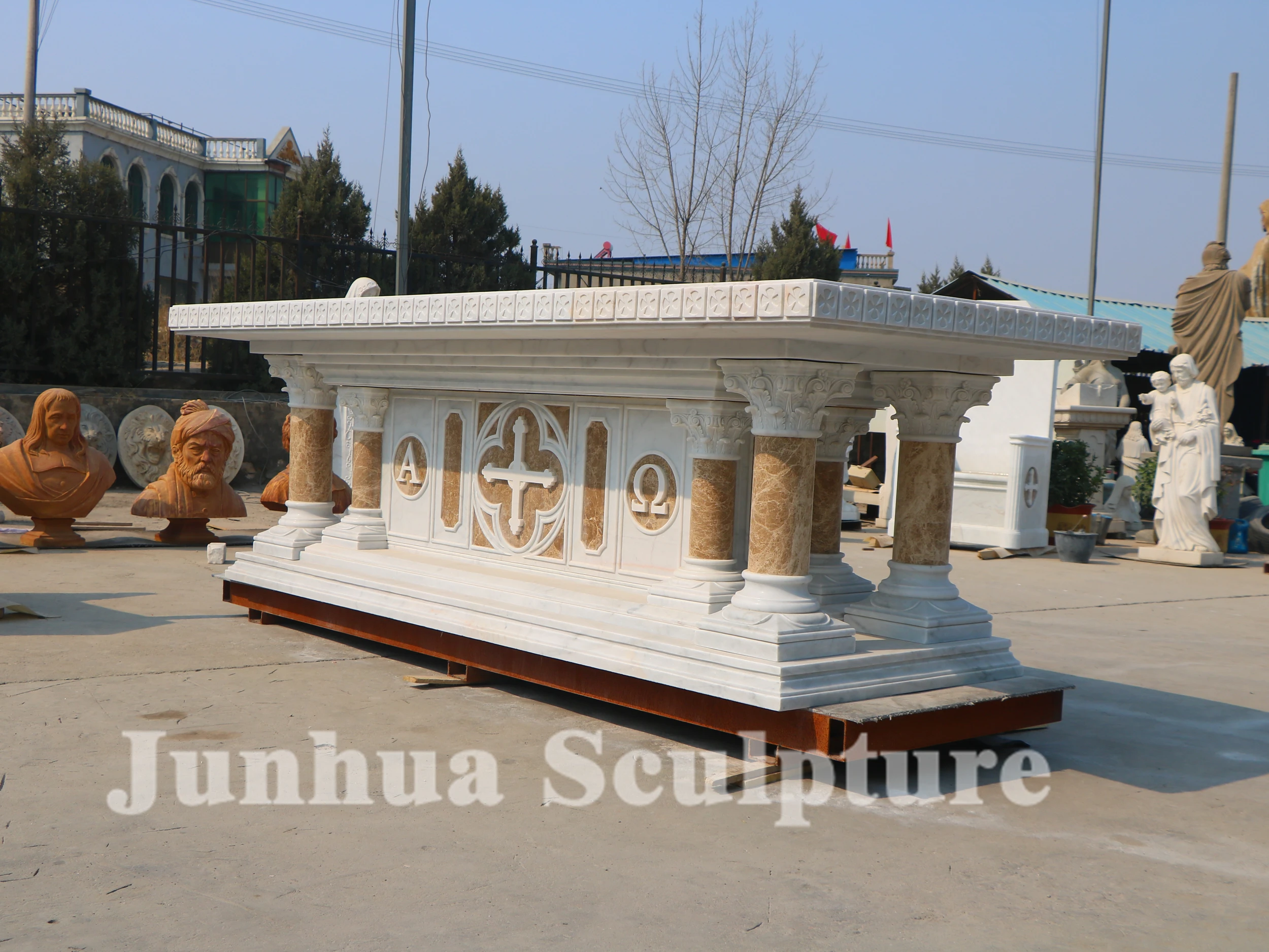 Religious Catholic Church Decor White Marble Altar Table