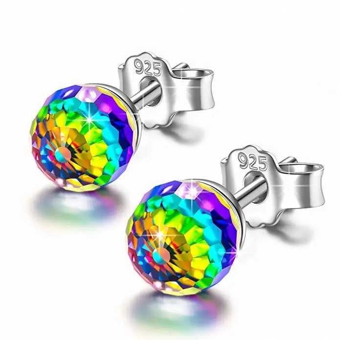  Женские серьги-гвоздики из серебра 925
