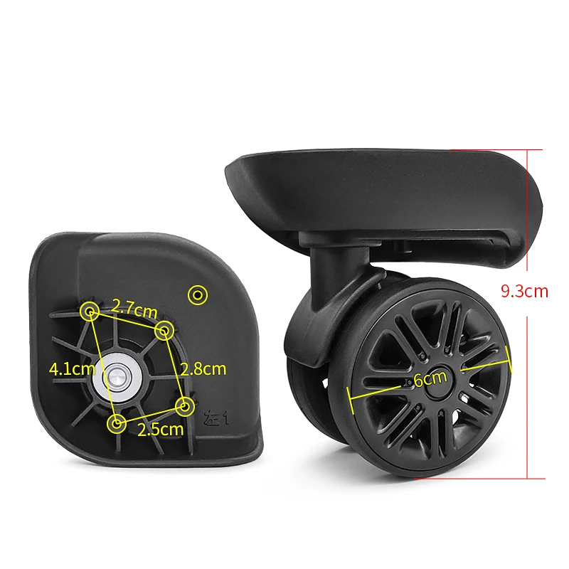 bagages a roue60mm 55mm dual 360 spinner suitcase wheel replacement repair luggage wheel for swiss polo