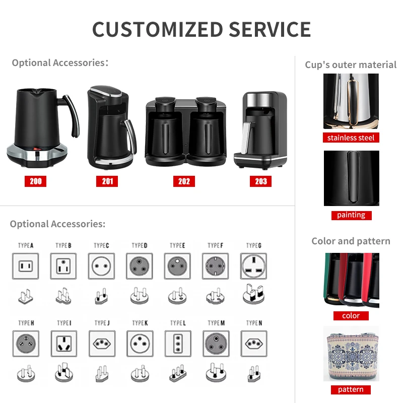 LEAZO Customized Portable Self Serve Coffee Maker Machine Kahve Makinesi Cafetera Electric Turkish Coffee Maker