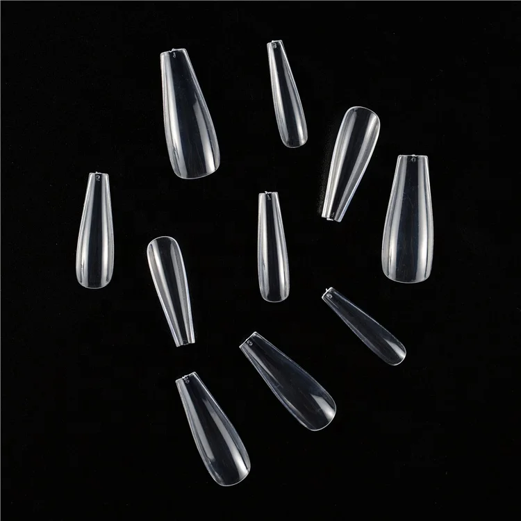 
High Quality ABS Clear Coffin Nail Tips Press On Finger Full Cover False Finger Nails For Wholesale Price 