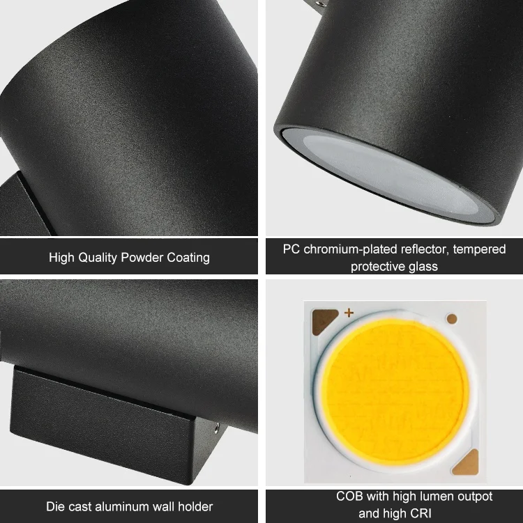 Хит продаж настенный светильник с одной головкой для наружного интерьера современный Ip65 водонепроницаемый алюминиевый светодиодный вверх и вниз