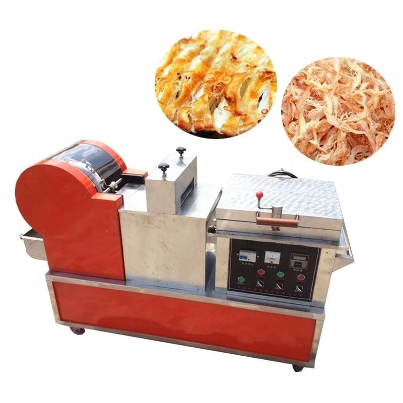 Sleeve-fish Roaster Squid Silk Machine Dried Shredder Squid Roasting and Press Machine