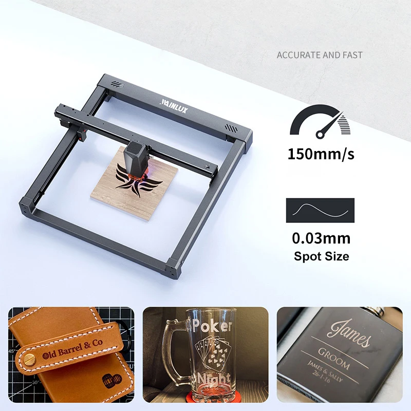 Desktop Carving Laser Engraving Cutting Machine DIY 3D Laser Mini Home Printer Engraver Plastic Acrylic PCB PVC Bamboo Carving