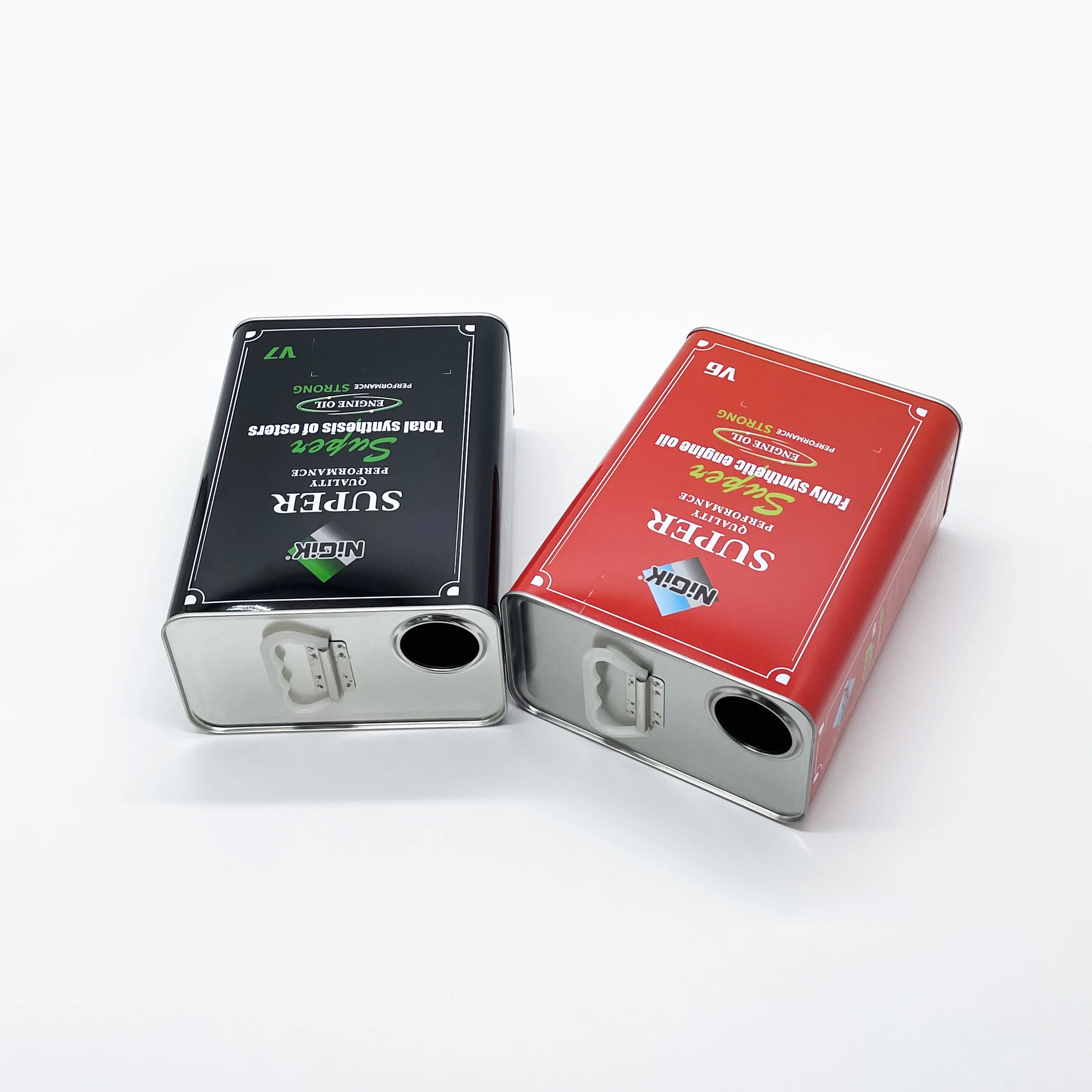 Good sealing tinplate material 4 liters lubricant oil tin can with plastic handle