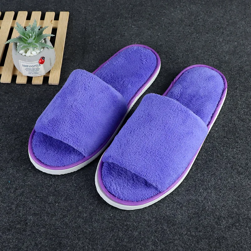 Wholesale of disposable slippers for hotels, homestays, and hotels with thickened coral velvet open end slippers for guests