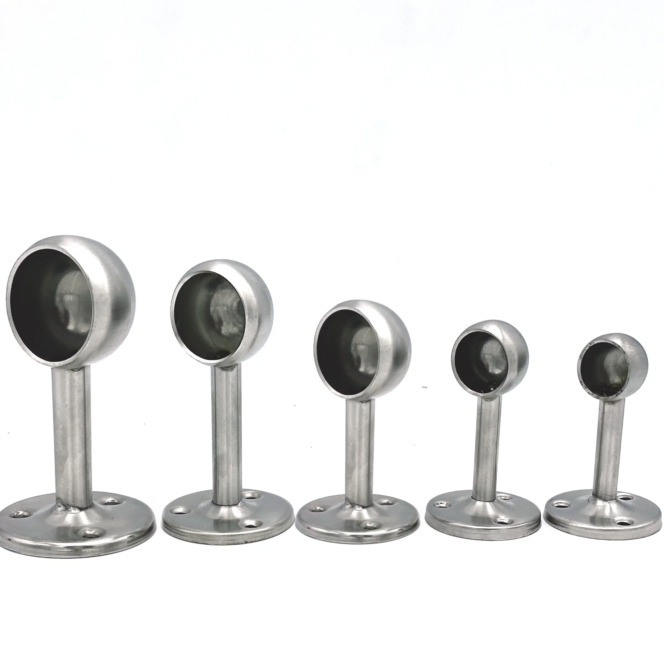 Stainless steel flanges wardrobe hanging rail support pipe tube bracket