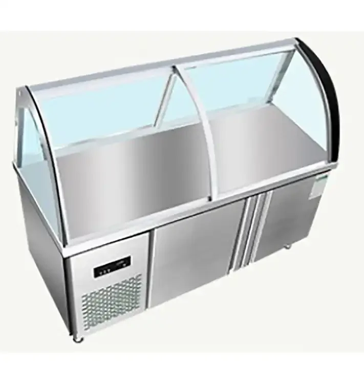 Affordable Stainless Steel Refrigerator Counter Top Salad Bar for Keep Sandwich and Pizza Fresh and Cooled