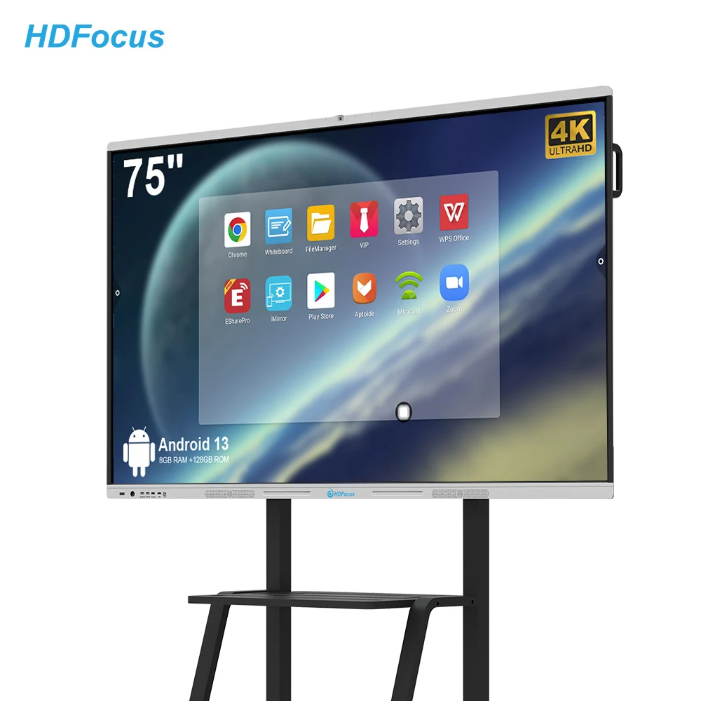 75-дюймовая интерактивная панель Hd 4K Android Ops с сенсорным экраном и ЖК-дисплеем